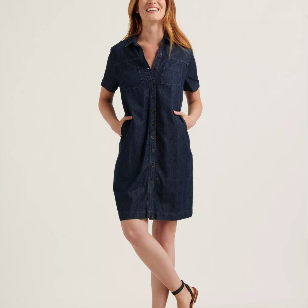 LUCKY BUTTON FRONT SHIRT DRESS